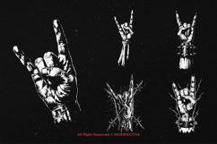 10 Bundle Dark Art Metal Hand Sign Music Rock Heavy Metal Product Image 5