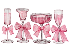 Watercolor fastive glasses png clipart 10 items Product Image 3