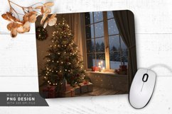 Holiday Tree and Snowfall Mouse Pad PNG Design Product Image 1