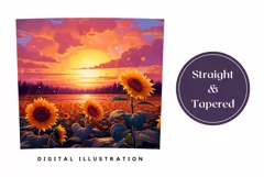 Sunflowers Field Sublimation, Sunflowers Tumbler Wrap Design Product Image 3