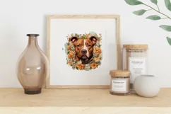Watercolor Pit Bull Dog Illustration, Pit Bull PNG Product Image 2