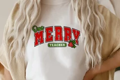 One Merry Teacher SVG, Merry Teacher SVG, Christmas teacher Product Image 4