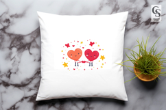 Cute Cartoon Hearts Couple Clipart PNG Product Image 3