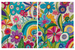 Mixed Media, Drawn Flowers, Colorful, Papers, Junk Journal Product Image 3