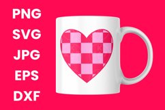 Retro Checkered Heart, Trendy Retro Heart SVG Product Image 3