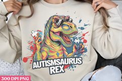 Autismsaurus rex PNG, Autism Sublimation PNG Product Image 1