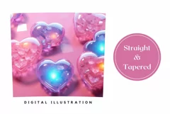 3D Glitter Heart Tumbler Design, Valentine's Day Tumbler PNG Product Image 3