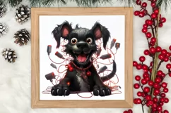 Funny Christmas Black Dog Clipart Sublimation, Christmas Dog Product Image 3