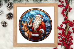 Stained Glass Painting Of Santa Clipart Sublimation Product Image 3