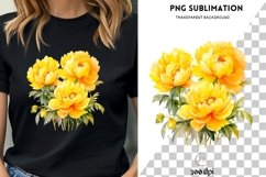 Yellow Peonies PNG Digital Download Product Image 1