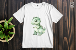 Cute Baby Dinosaur Spiked Watercolor Clipart Sublimation PNG Product Image 2
