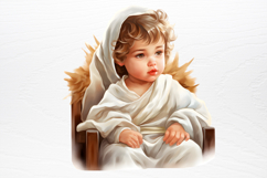 Christmas Baby Jesus Watercolor Clipart PNG Product Image 3