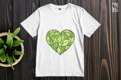 Green Leaf Heart Botanical Clipart Sublimation PNG Product Image 2