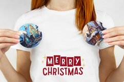 Christmas Car Coaster, Christmas House Sublimation Design Product Image 3