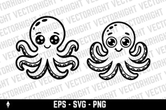 illustration of an adorable octopus sitting. Product Image 3
