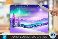 Lavender and Mint Holiday Night Cutting Board PNG Design Product Image 1