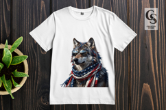 Patriotic Wolf Clipart PNG Product Image 3