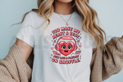 Cute Heart Wearing Headphones And Love Quotes On White Product Image 3