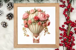 Christmas Hot Air Balloon Clipart, Christmas Hot Air Product Image 3
