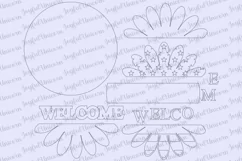 Daisy Welcome Sign SVG | Stars and Strapes Door Hanger SVG Product Image 2