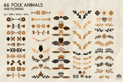 Folk Scandinavian Animals and Flowers SVG PNG EPS AI Product Image 3