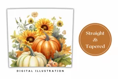Watercolor Pumpkins Tumbler, Thanksgiving Sublimation PNG Product Image 3