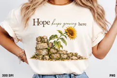 Hope Keeps Growing Here Shirt PNG, Christian Tree Stump Cros Product Image 3