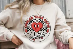 Cooler Than Cupid PNG - Retro Skater Heart Sublimation Product Image 3