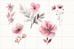 Pink Wildflower Clipart PNG, Watercolor Flower Ornament Product Image 3