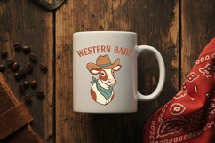 Western Babe Png, Cute Cowgirl Cow Sublimation Design Product Image 5