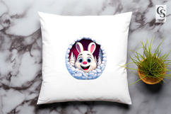 Cute Snow Bunny In Igloo Clipart Sublimation PNG Product Image 3