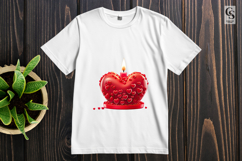 Romantic Heart Candle Illustration Clipart Sublimation PNG Product Image 2