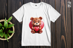 Teddy Bear Holding Heart Clipart Sublimation PNG Product Image 3