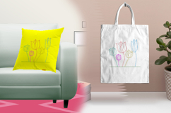 Colorful Tulip Line Art Embroidery Design Product Image 3