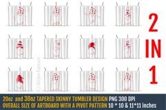 20oz and 30oz TAPERED Skinny Tumbler Sublimation, RED GNOMES Product Image 1