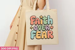 Faith over fear PNG, Retro Christian Sublimatio Product Image 3