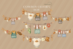 Wild West Cowboy Clothesline Clipart, Wild West Cowboy Product Image 3