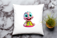 Cute Baby Turtle Clipart Sublimation PNG Product Image 3