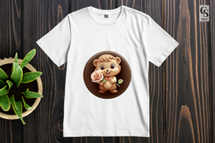 Cute Woodland Animal With Rose Clipart PNG Product Image 3