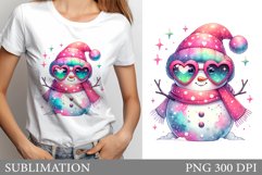 Snowman T-Shirt Design. Snowman Sublimation Product Image 1