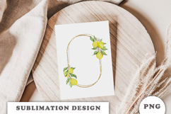 Watercolor Lemons Gold Frame png Product Image 3