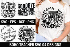 Boho Teacher SVG Design - Don t Make Me Use My Teacher Voice Product Image 1