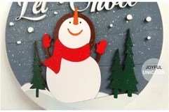 Let It Snow sign SVG | Christmas Snowman SVG Laser cut File Product Image 5
