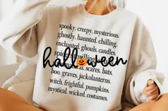 Halloween Words PNG SVG, Spooky Season SVG, Halloween SVG Product Image 3