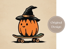 Spooky Pumpkin PNG, Cartoon Pumpkin Tumbler Wrap Product Image 3