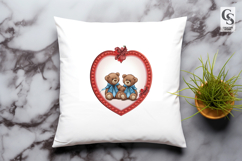 Cute Heart Bear Clipart Sublimation PNG Product Image 3