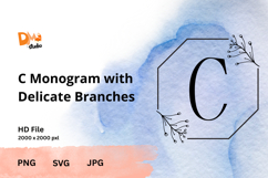 Monogram with Delicate Branches Product Image 1
