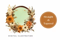 Watercolor Floral Wreath Tumbler Wrap, Flower Sublimation Product Image 3
