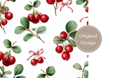 Watercolor Cowberry Tumbler Wrap, Berries Tumbler PNG Product Image 3