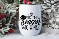 Tis the season to wine SVG, Christmas SVG Product Image 3